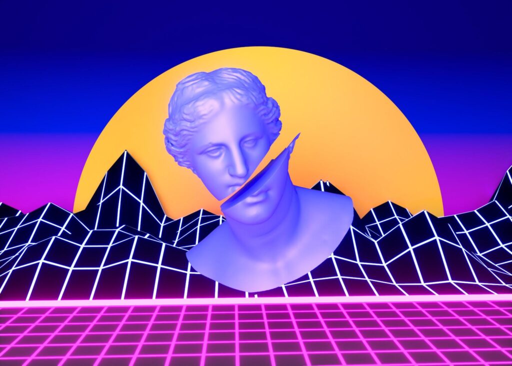 Ilustração retrowave