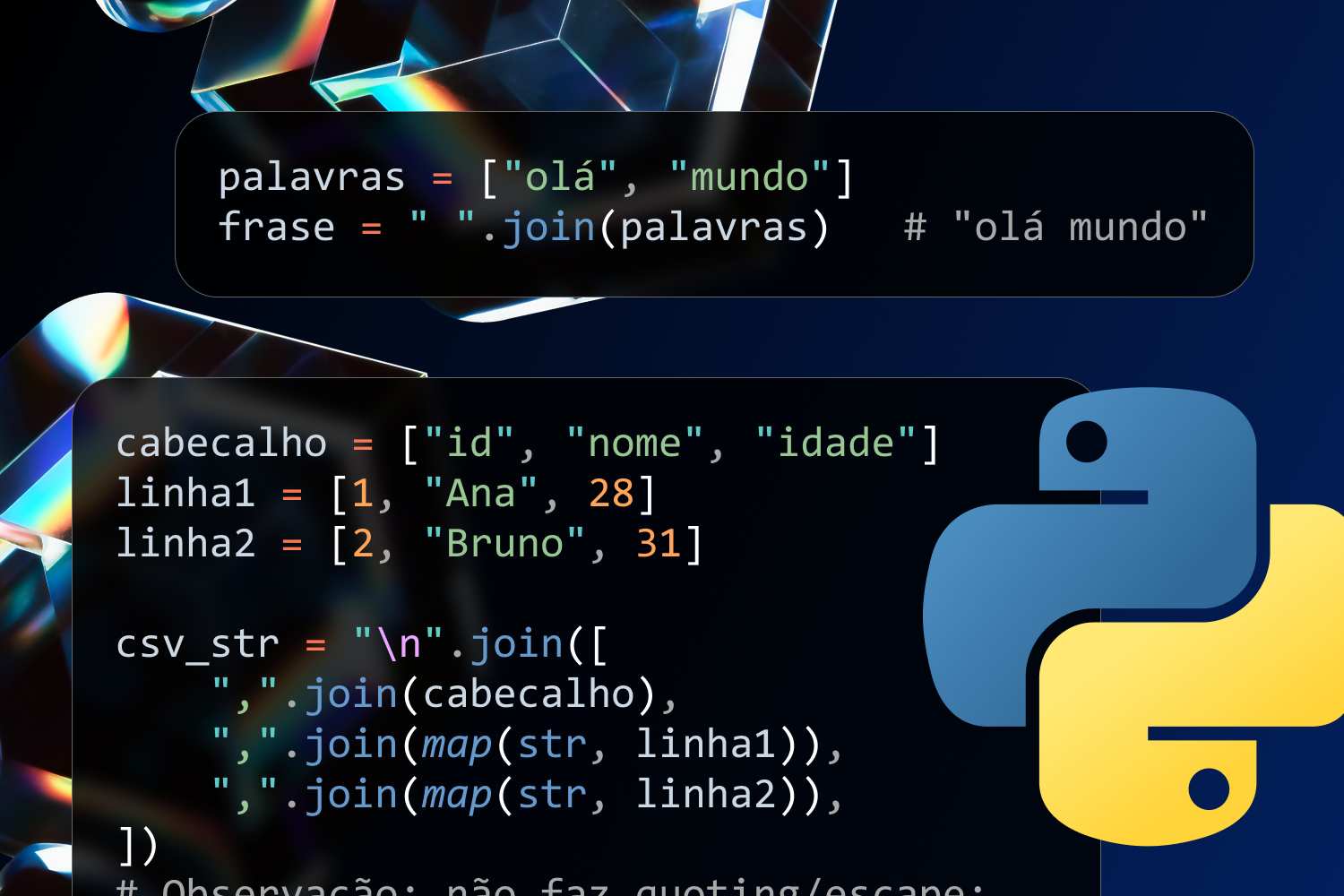 Como usar a função join em Python